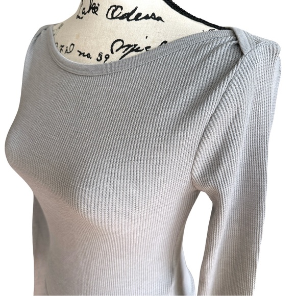 BDG Urban Outfitters Willow Thermal Grey Boatneck Top Size XS - Picture 7 of 11